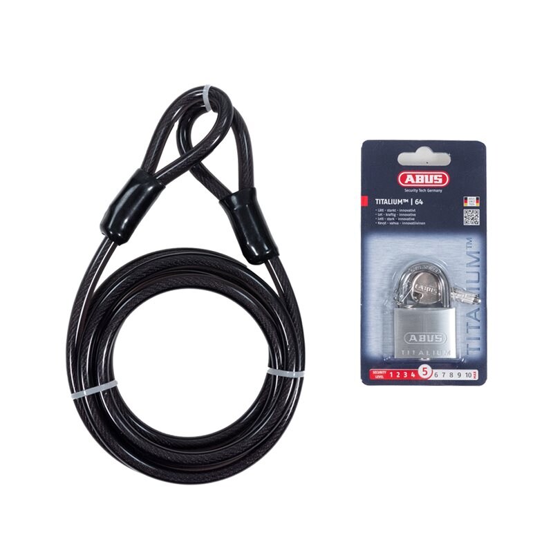 Låspakke med låsevaier og ABUS 64ti/40 hengelås