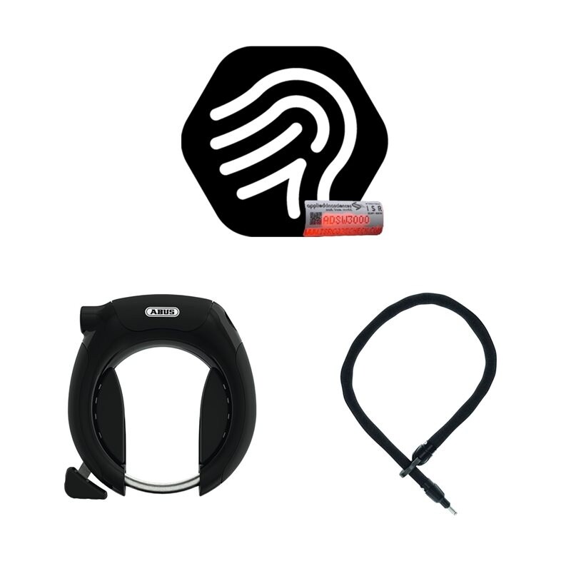 Sikkerhetspakke - ABUS Rammelås 5955 Pro Shield Plus inkl. kjetting 100 cm samt Smart DNA