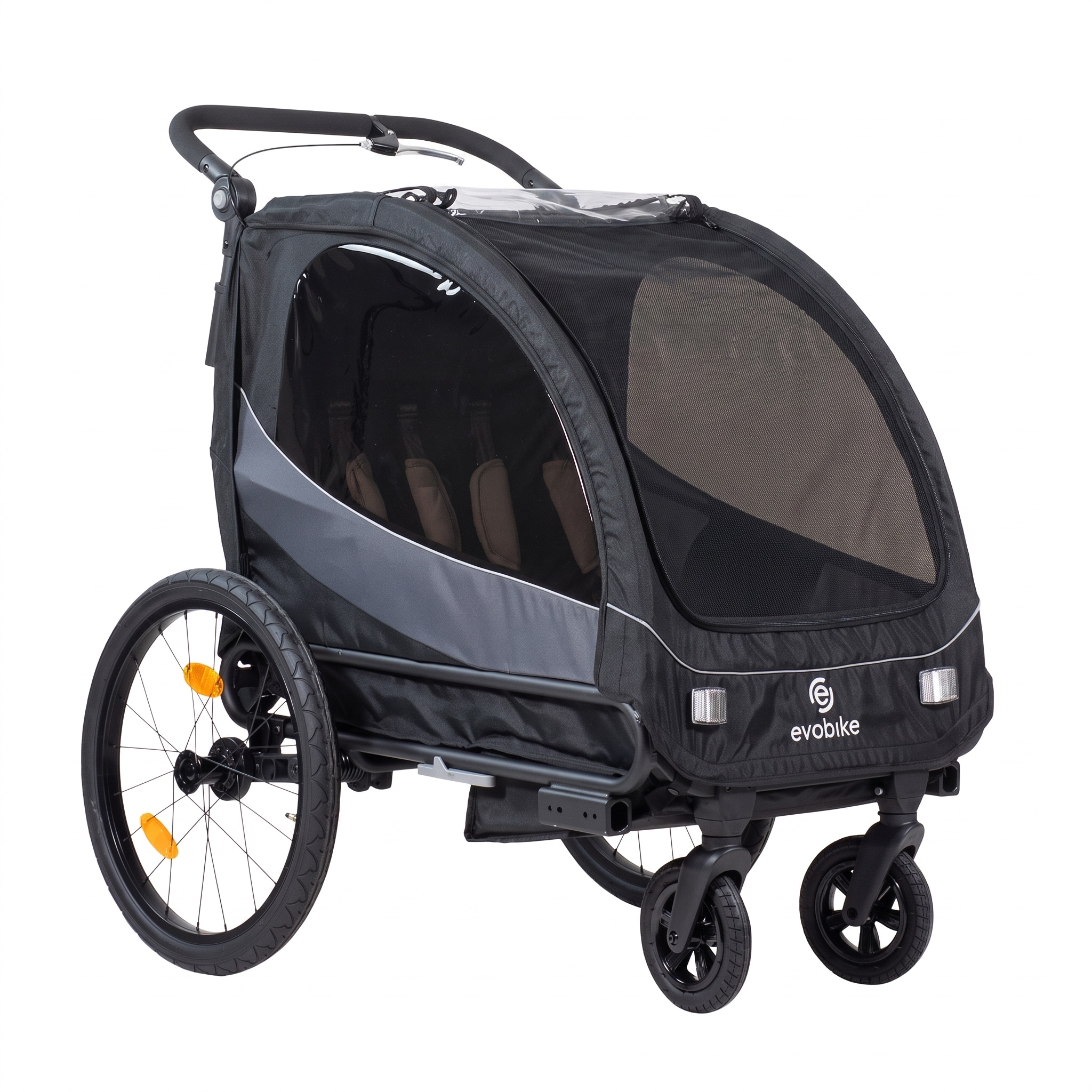 Sykkelvogn Evobike Väddö Duo Svart / Grå
