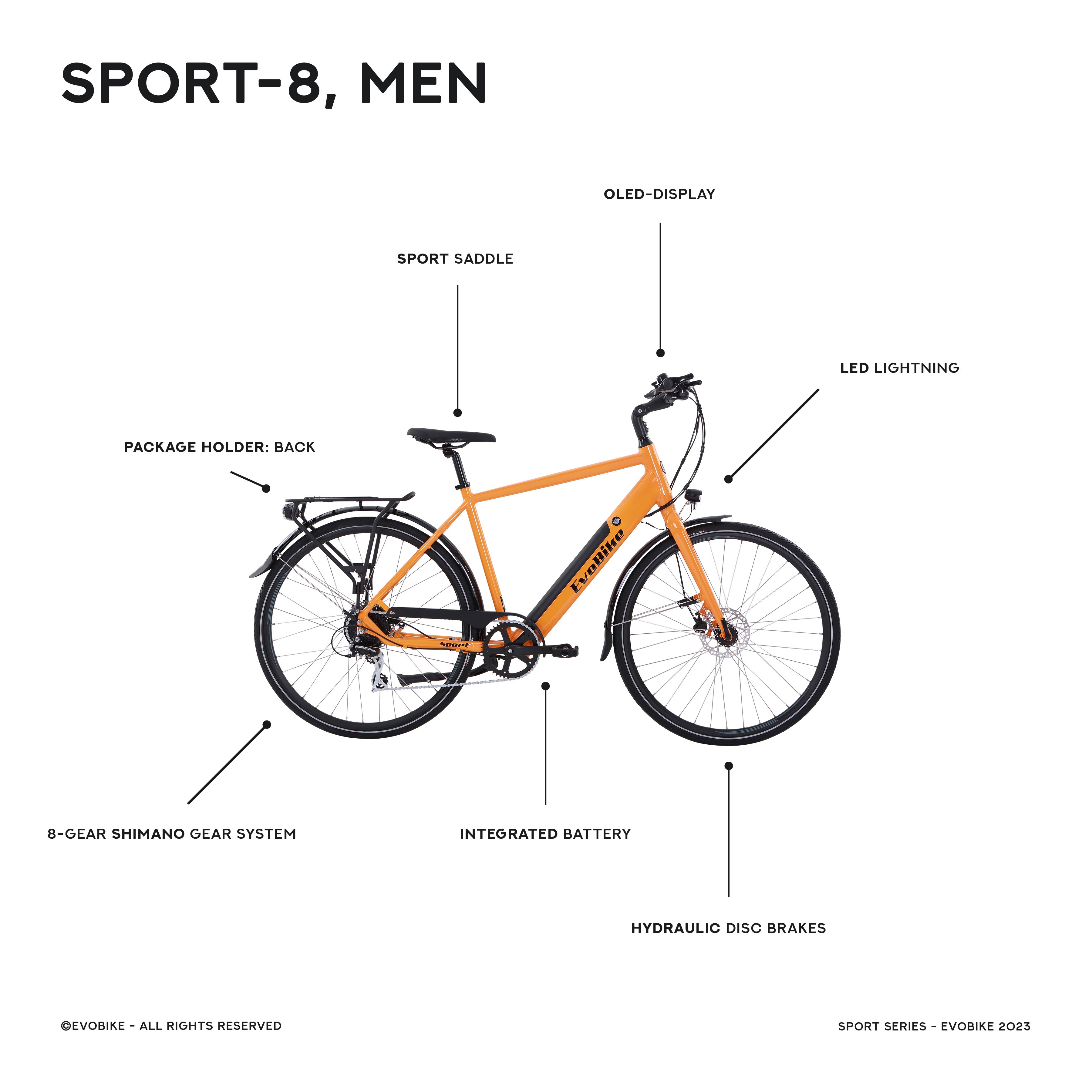 Elsykkel EvoBike SPORT-8 - Herre