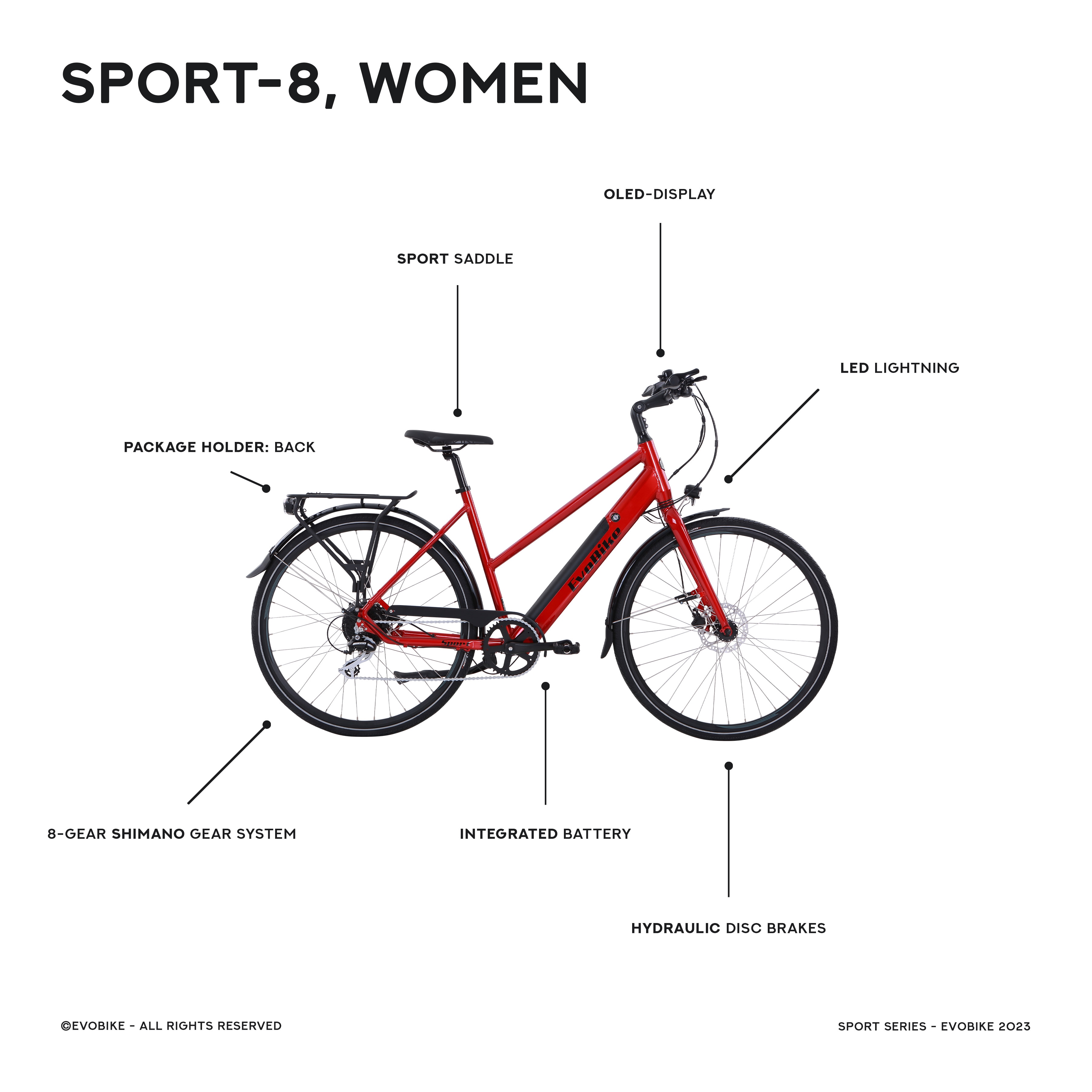 Elsykkel EvoBike SPORT-8 - Dame